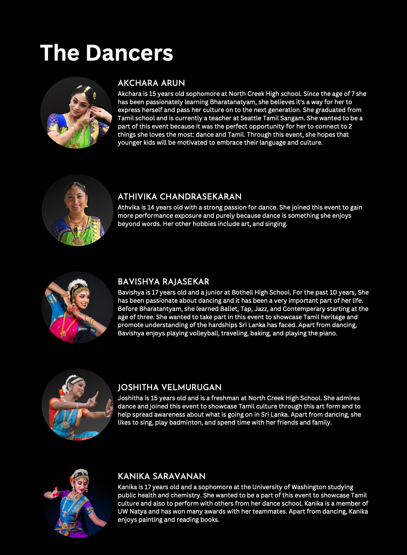 dancer bios